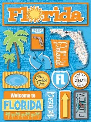 Jetsetters Collection Florida 5 x 7 Scrapbook Embellishment by Reminisce - Scrapbook Supply Companies