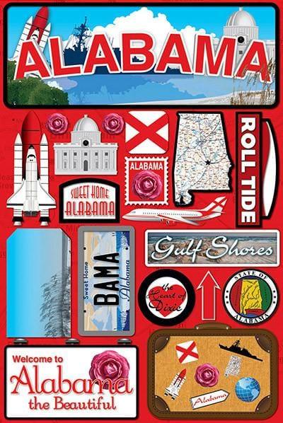 Jetsetters Collection Alabama 5 x 7 Scrapbook Embellishment by Reminisce.