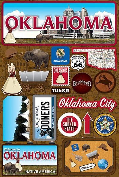 Jetsetters Collection Oklahoma 5 x 7 Scrapbook Embellishment by Reminisce - Scrapbook Supply Companies