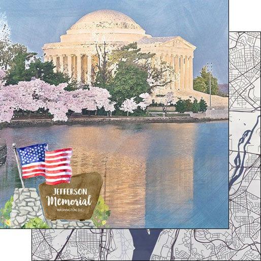 National Park Collection Washington D.C. Jefferson Memorial 12 x 12 Double-Sided Scrapbook Paper by Scrapbook Customs - Scrapbook Supply Companies