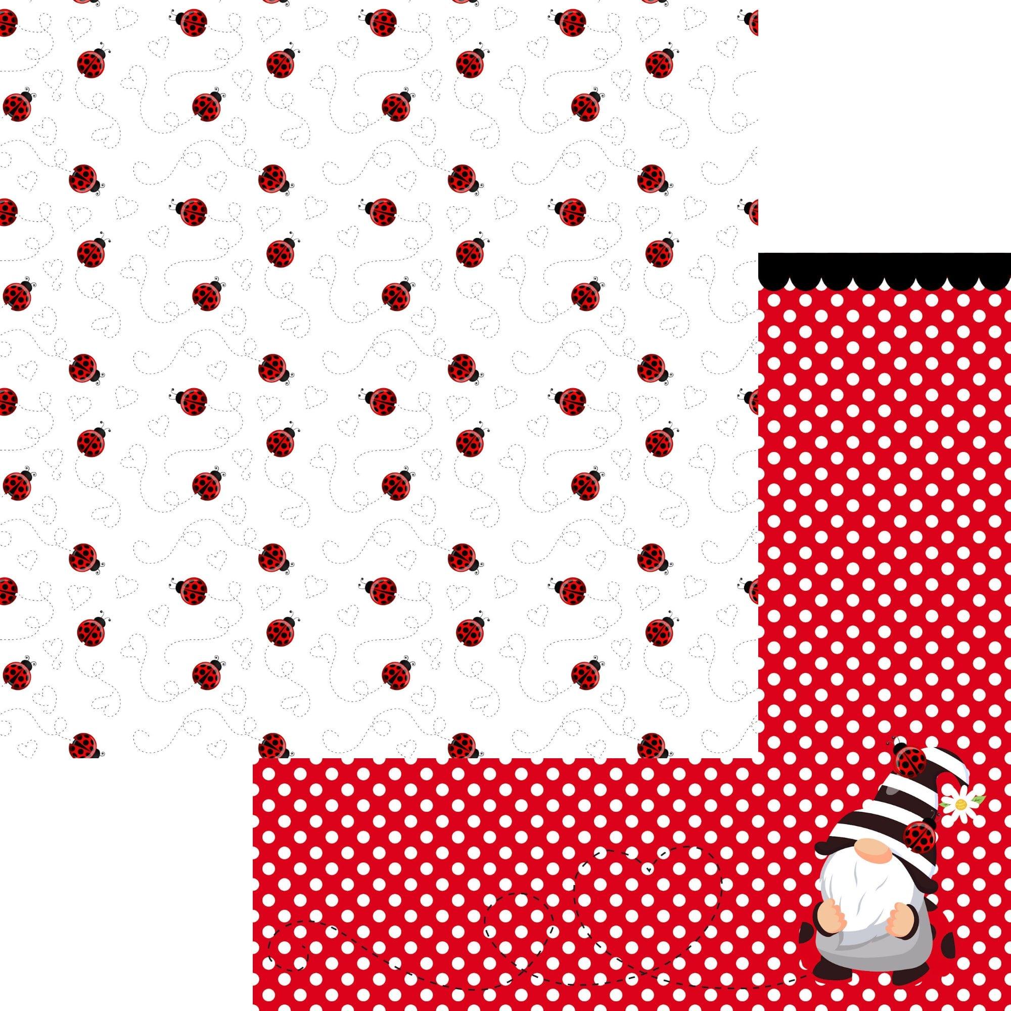 Ladybug Love Collection I Heart You 12 x 12 Double-Sided Scrapbook Paper by SSC Designs