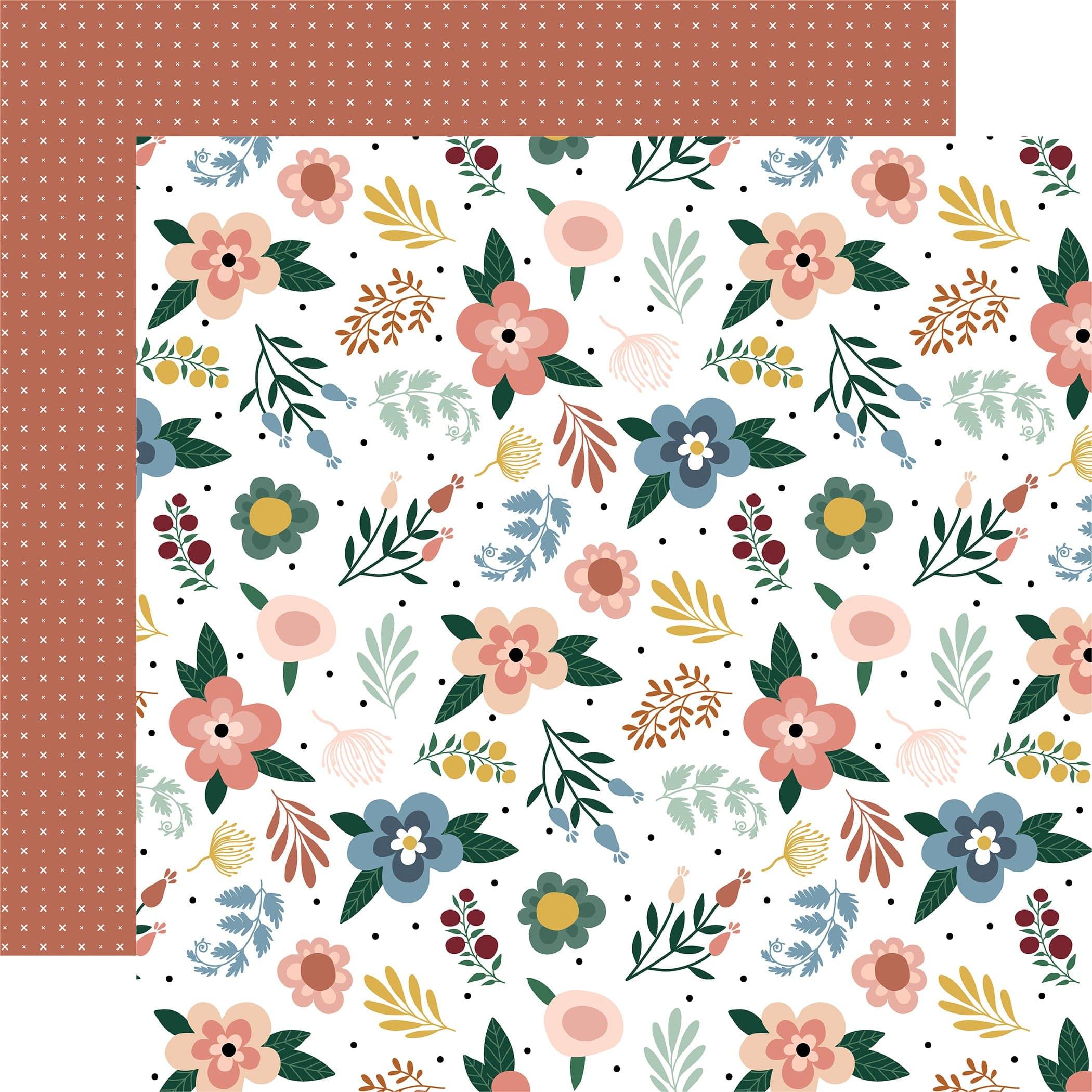 Let's Create Collection Fresh Flowers 12 x 12 Double-Sided Scrapbook Paper by Echo Park Paper - Scrapbook Supply Companies