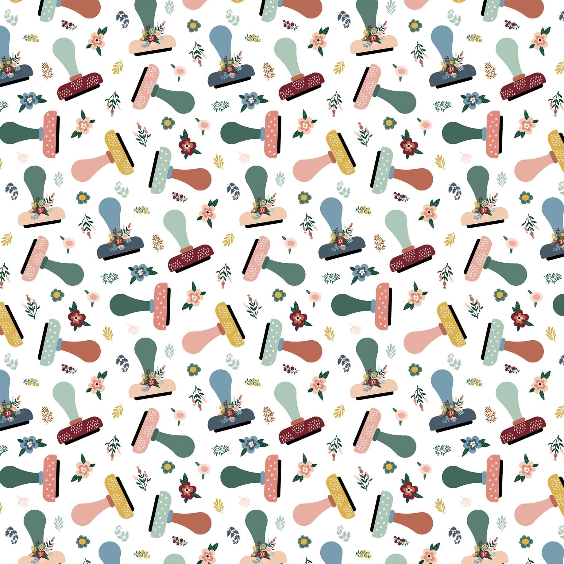 Let's Create Collection Stunning Stamps 12 x 12 Double-Sided Scrapbook Paper by Echo Park Paper - Scrapbook Supply Companies