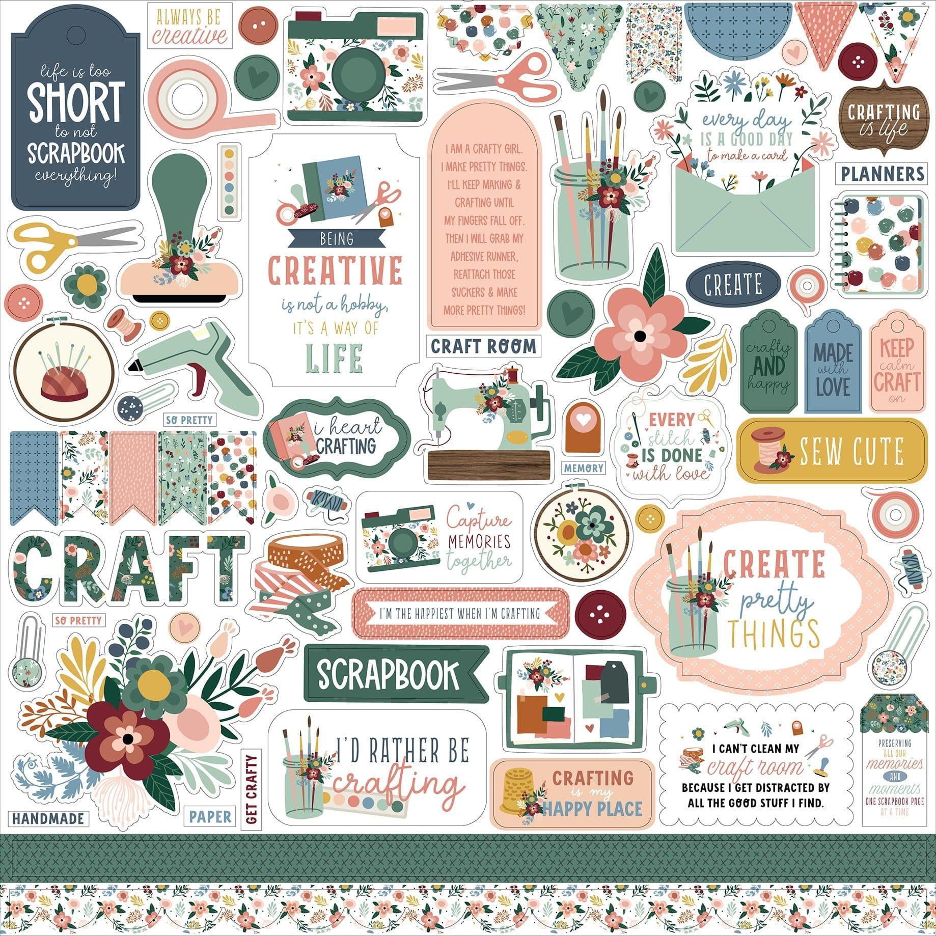 Let's Create Collection 12 x 12 Scrapbook Sticker Sheet by Echo Park Paper - Scrapbook Supply Companies
