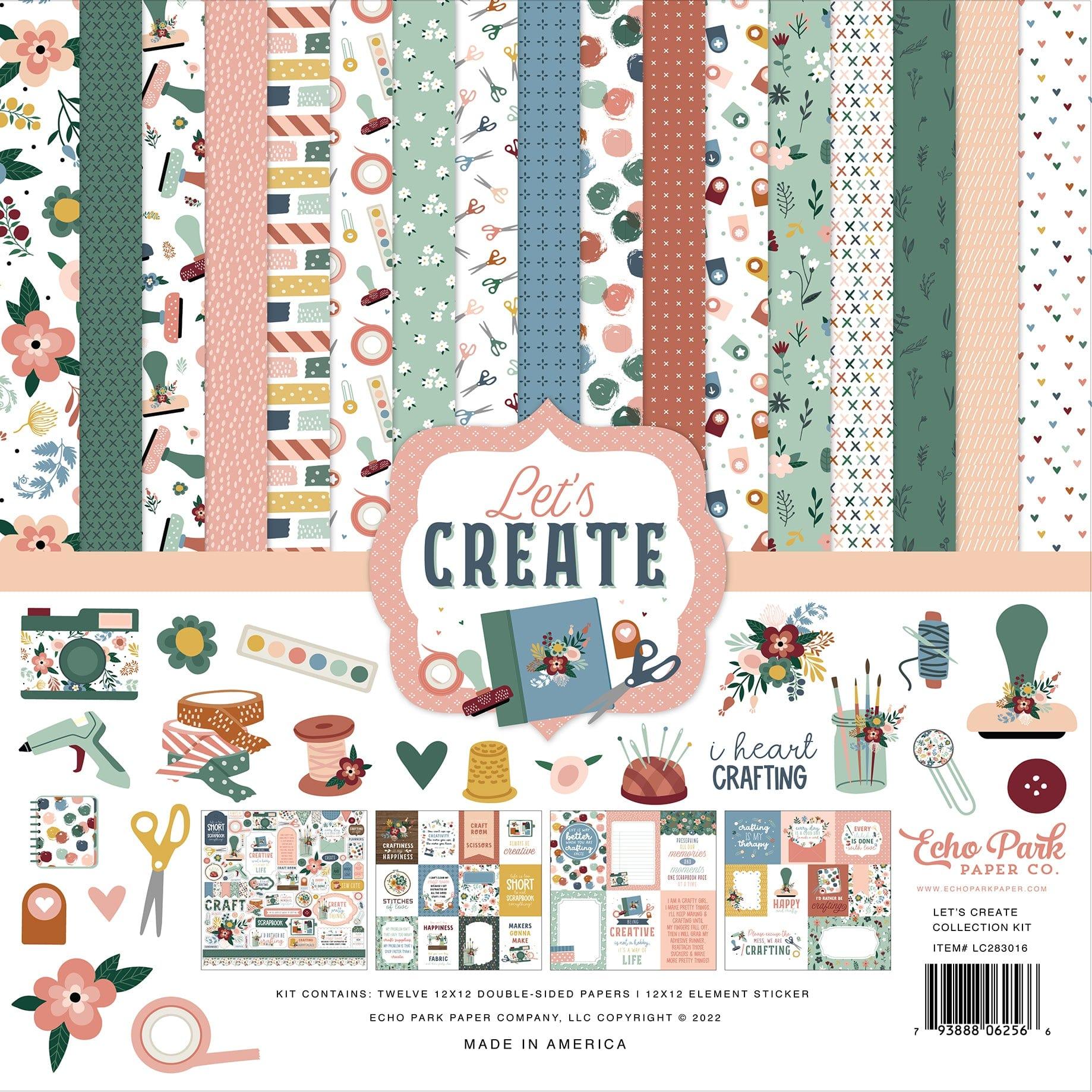 Let's Create Collection 12 x 12 Scrapbook Paper & Sticker Pack by Echo Park Paper - Scrapbook Supply Companies