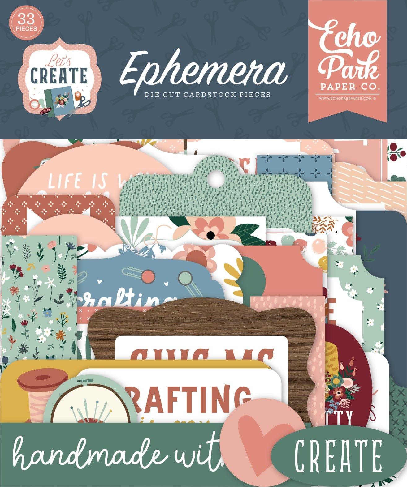 Let's Create Collection 5 x 5 Scrapbook Ephemera Die Cuts by Echo Park Paper - Scrapbook Supply Companies