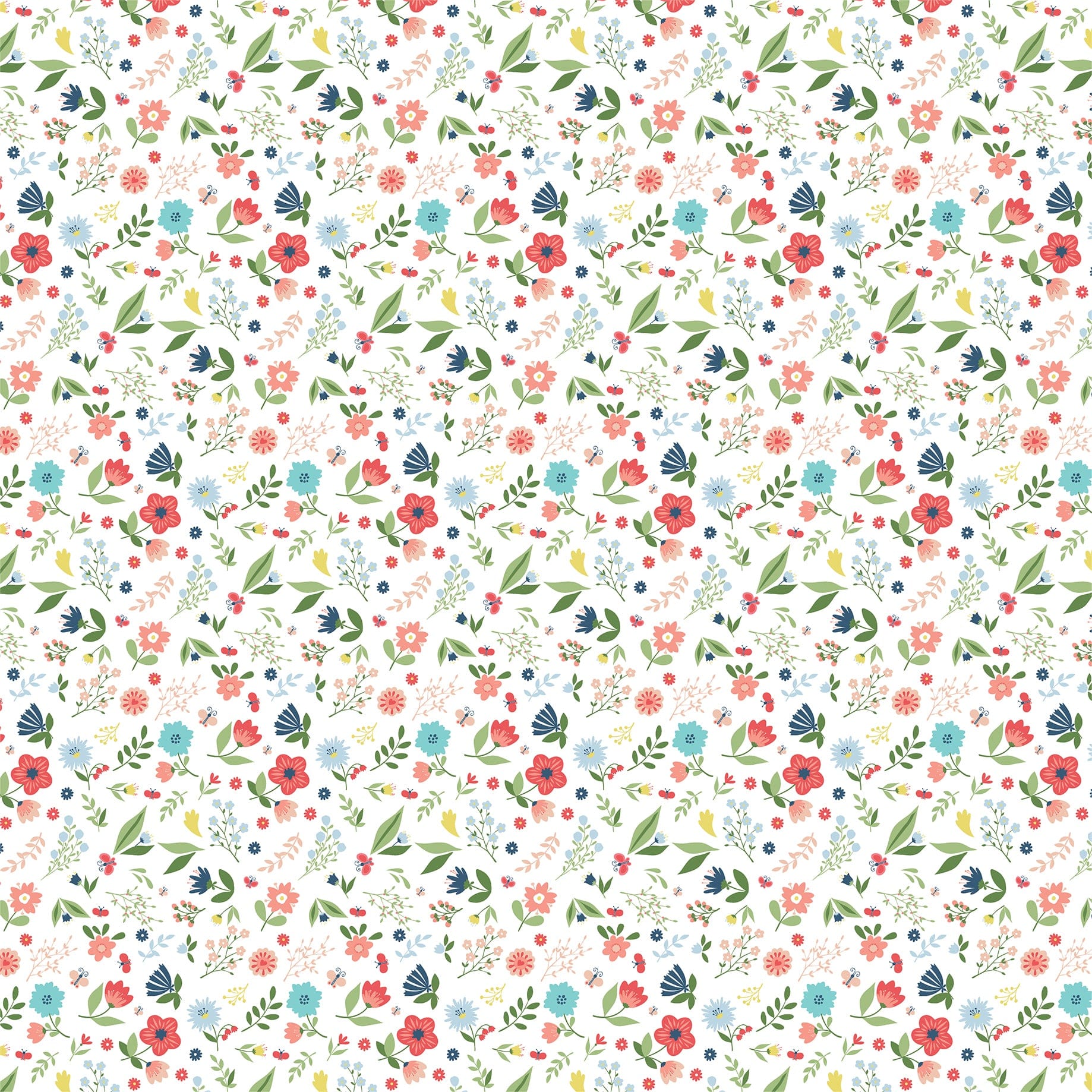 Little Dreamer Girl Collection Pocketful of Posies 12 x 12 Double-Sided Scrapbook Paper by Echo Park Paper
