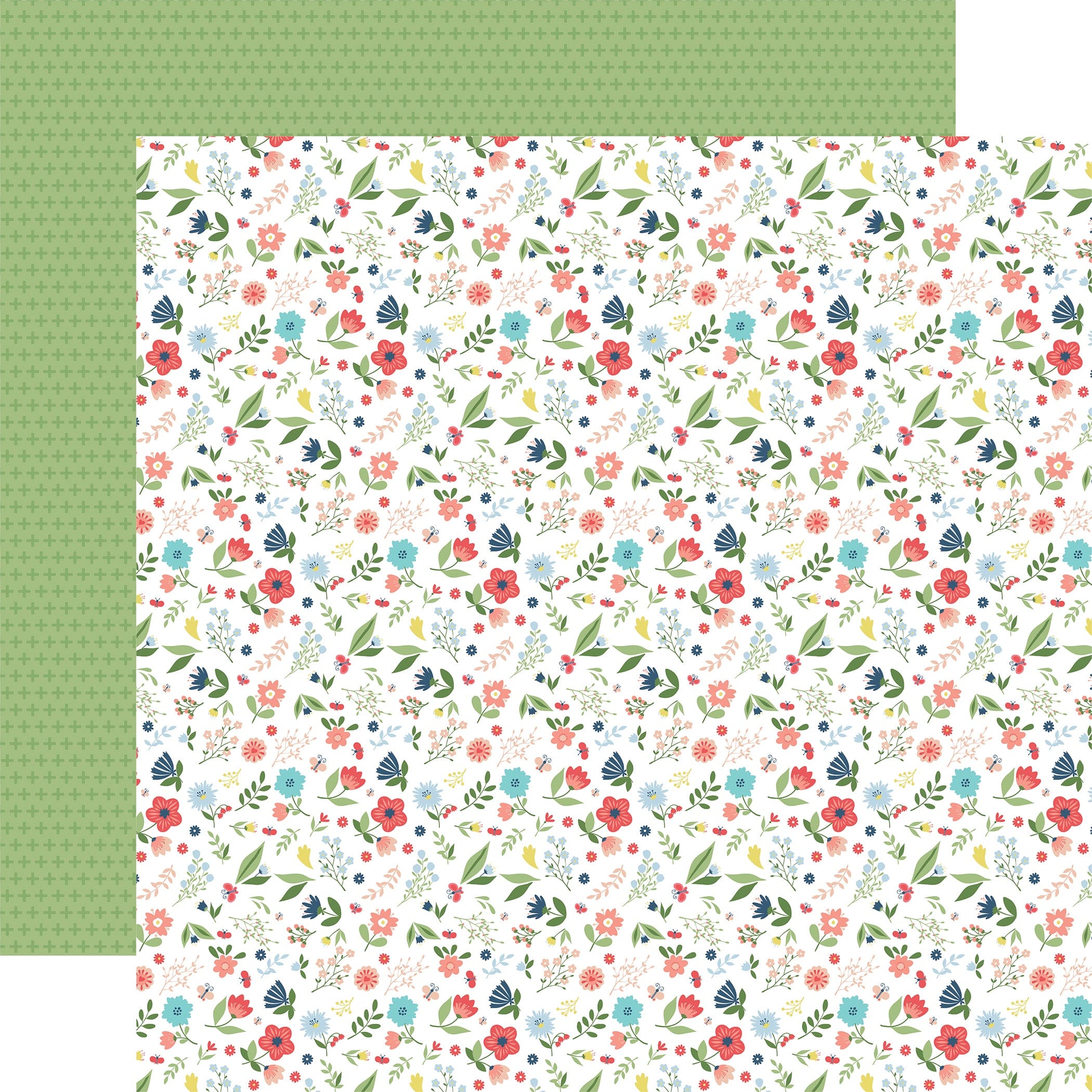 Little Dreamer Girl Collection Pocketful of Posies 12 x 12 Double-Sided Scrapbook Paper by Echo Park Paper