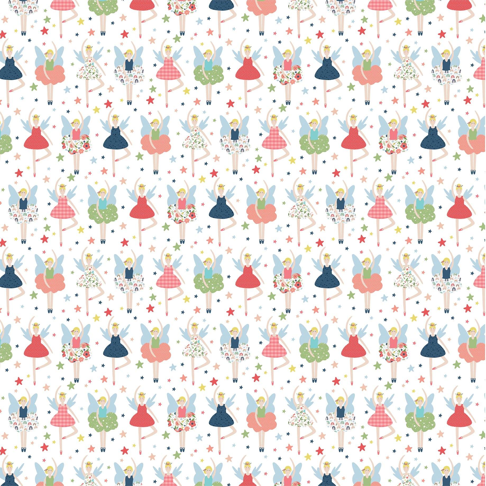 Little Dreamer Girl Collection Fairy Friends 12 x 12 Double-Sided Scrapbook Paper by Echo Park Paper - Scrapbook Supply Companies