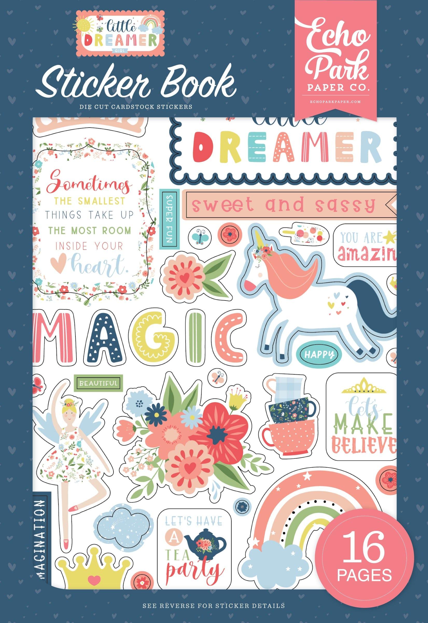 Little Dreamer Girl Collection Sticker Book by Echo Park Paper-16 pages - Scrapbook Supply Companies