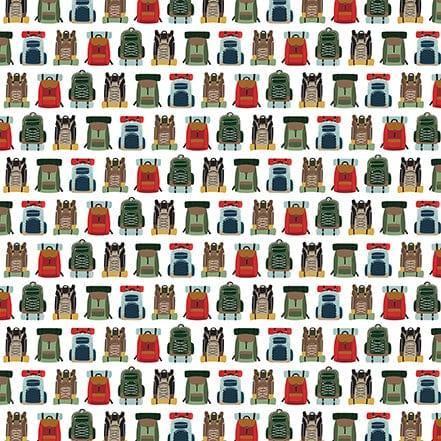Let's Go Camping Collection Backpacks 12 x 12 Double-Sided Scrapbook Paper by Echo Park Paper - Scrapbook Supply Companies