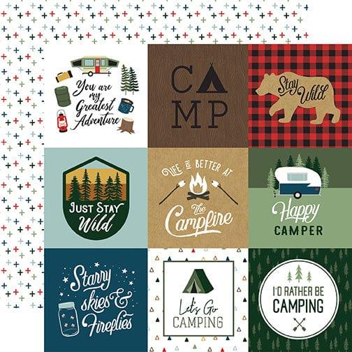 Let's Go Camping Collection 4 x 4 Journaling Cards 12 x 12 Double-Sided Scrapbook Paper by Echo Park Paper - Scrapbook Supply Companies