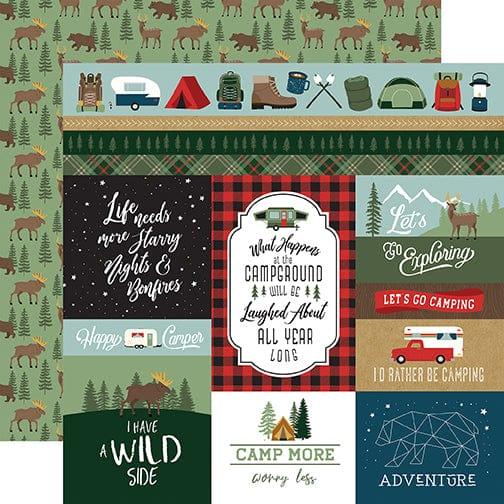 Let's Go Camping Collection Multi Journaling Cards 12 x 12 Double-Sided Scrapbook Paper by Echo Park Paper - Scrapbook Supply Companies