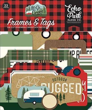 Let's Go Camping Collection 5 x 5 Scrapbook Tags & Frames Die Cuts by Echo Park Paper - Scrapbook Supply Companies