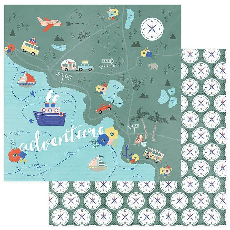 Let's Go! Collection Are We There Yet 12 x 12 Double-Sided Scrapbook Paper by Photo Play Paper - Scrapbook Supply Companies