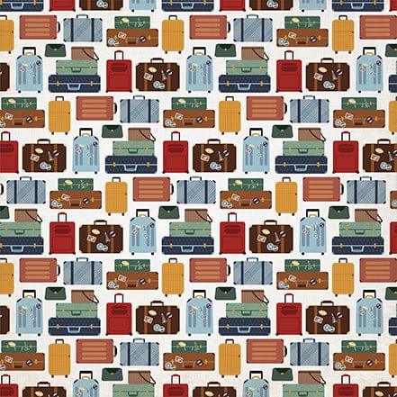 Let's Go Travel Collection Layover Luggage 12 x 12 Double-Sided Scrapbook Paper by Echo Park Paper - Scrapbook Supply Companies