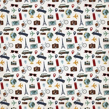 Let's Go Travel Collection Collecting Moments 12 x 12 Double-Sided Scrapbook Paper by Echo Park Paper - Scrapbook Supply Companies