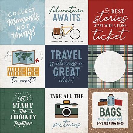 Let's Go Travel Collection 4x4 Journaling Cards 12 x 12 Double-Sided Scrapbook Paper by Echo Park Paper - Scrapbook Supply Companies