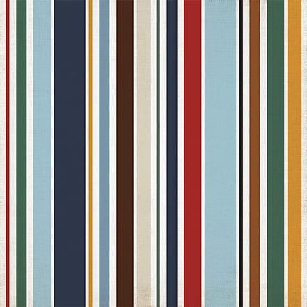 Let's Go Travel Collection Go See Do Stripes 12 x 12 Double-Sided Scrapbook Paper by Echo Park Paper - Scrapbook Supply Companies