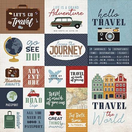 Let's Go Travel Collection Multi Journaling Cards 12 x 12 Double-Sided Scrapbook Paper by Echo Park Paper - Scrapbook Supply Companies