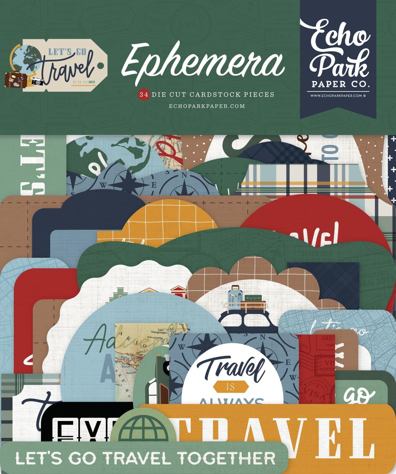 Let's Go Travel Collection 5 x 5 Scrapbook Ephemera Die Cuts by Echo Park Paper