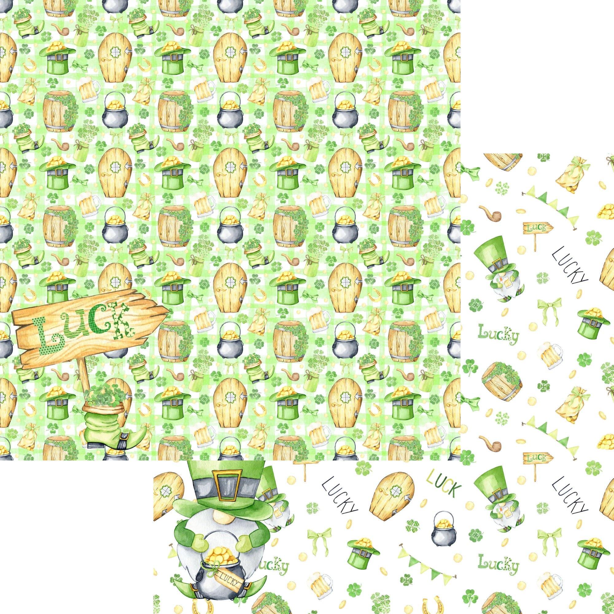 Lucky Leprechauns Collection Luck 12 x 12 Double-Sided Scrapbook Paper by SSC Designs