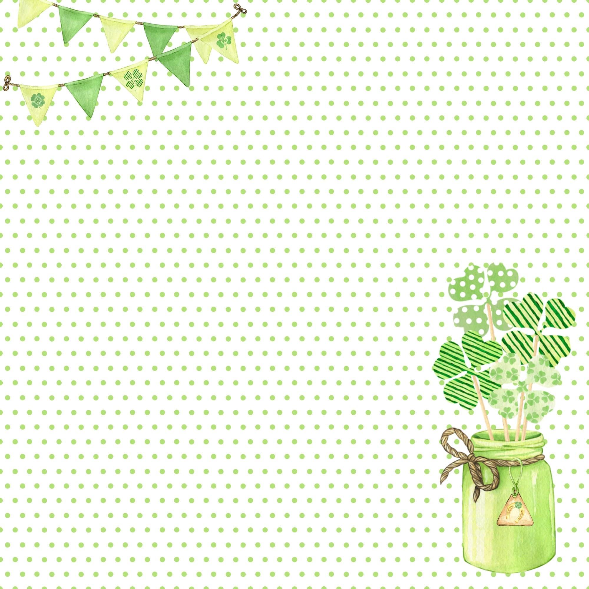 Lucky Leprechauns Collection Clovers 12 x 12 Double-Sided Scrapbook Paper by SSC Designs - Scrapbook Supply Companies