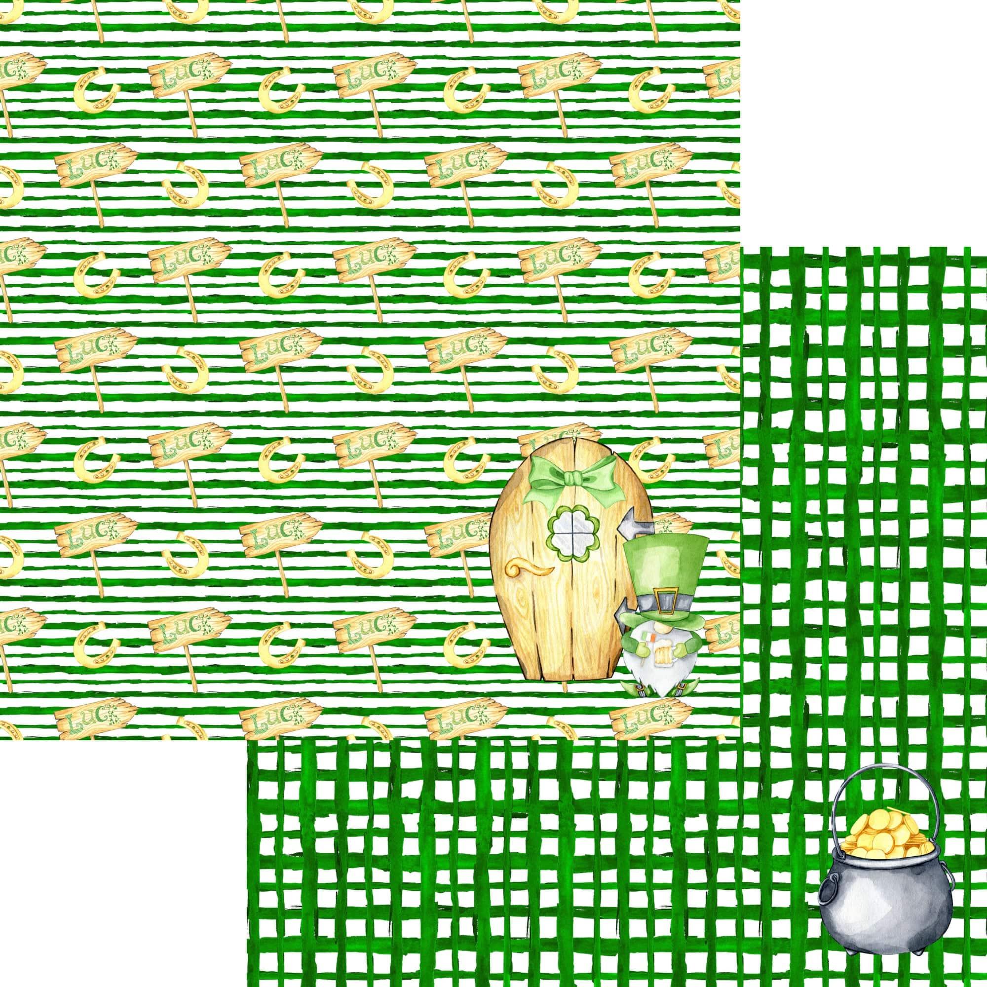 Lucky Leprechauns Collection Leprechaun 12 x 12 Double-Sided Scrapbook Paper by SSC Designs