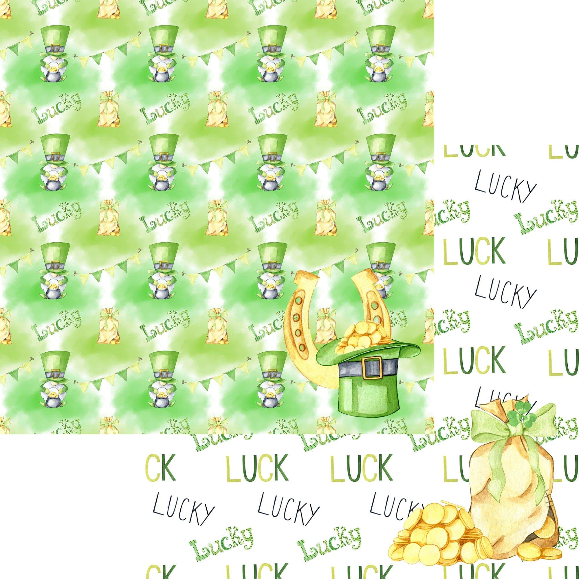 Lucky Leprechauns Collection Gold Treasure 12 x 12 Double-Sided Scrapbook Paper by SSC Designs
