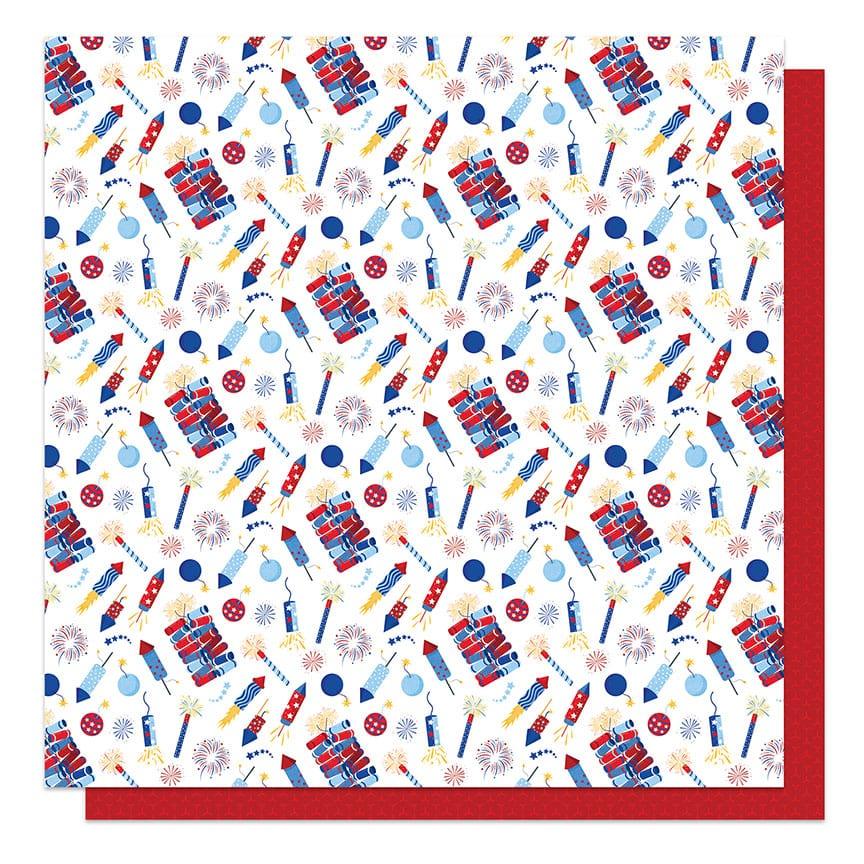 Land That I Love Collection Rockets Red Glare 12 x 12 Double-Sided Scrapbook Paper by Photo Play Paper