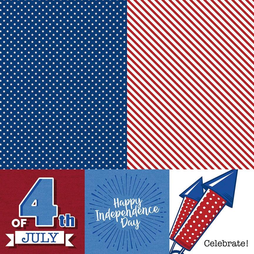 Land That I Love Collection Made In America 12 x 12 Double-Sided Scrapbook Paper by Photo Play Paper - Scrapbook Supply Companies