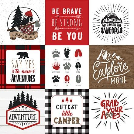 Let's Lumberjack Collection 4 x 4 Journaling Cards 12 x 12 Double-Sided Scrapbook Paper by Echo Park Paper - Scrapbook Supply Companies