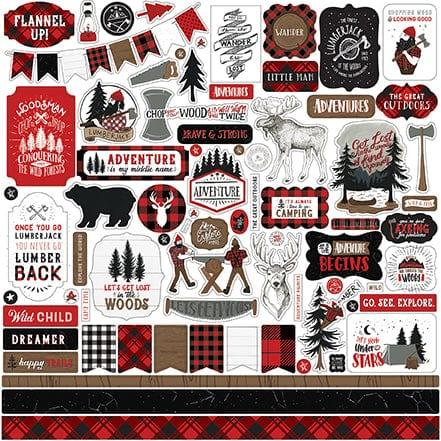 Let's Lumberjack Collection 12 x 12 Scrapbook Sticker Sheet by Echo Park Paper - Scrapbook Supply Companies