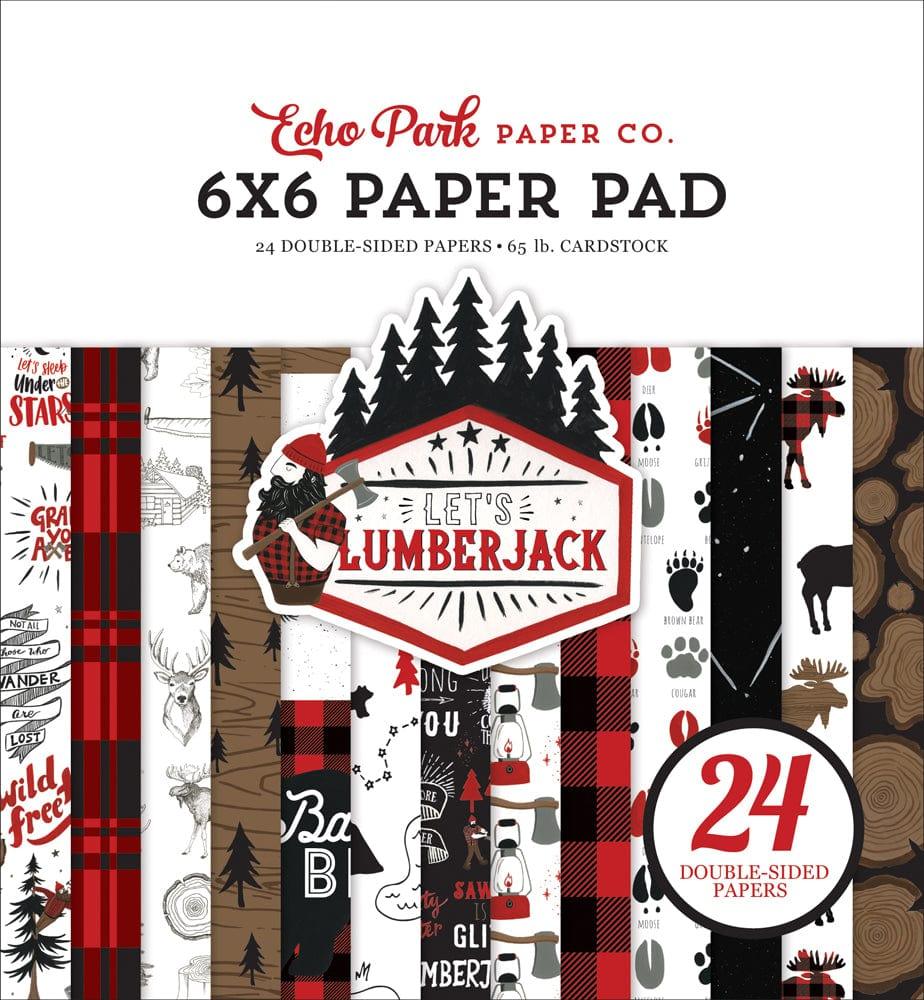 Let's Lumberjack Collection 6 x 6 Paper Pad by Echo Park Paper - 24 Double-Sided Papers - Scrapbook Supply Companies
