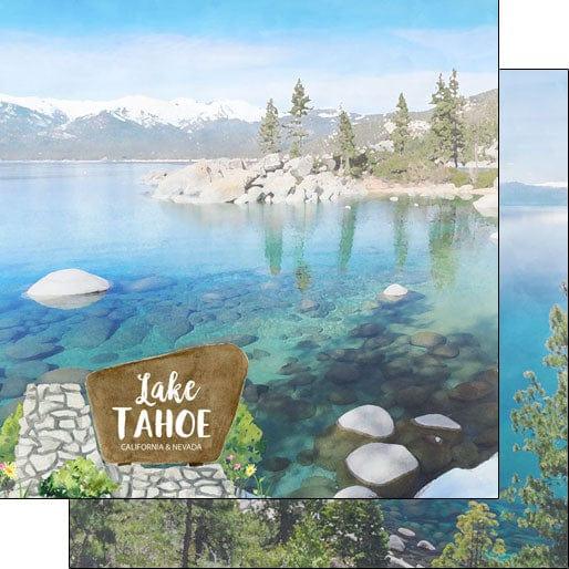 National Park Collection Lake Tahoe 12 x 12 Double-Sided Scrapbook Paper by Scrapbook Customs - Scrapbook Supply Companies