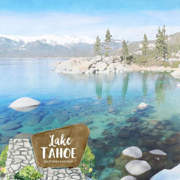 National Park Collection Lake Tahoe 12 x 12 Double-Sided Scrapbook Paper by Scrapbook Customs - Scrapbook Supply Companies