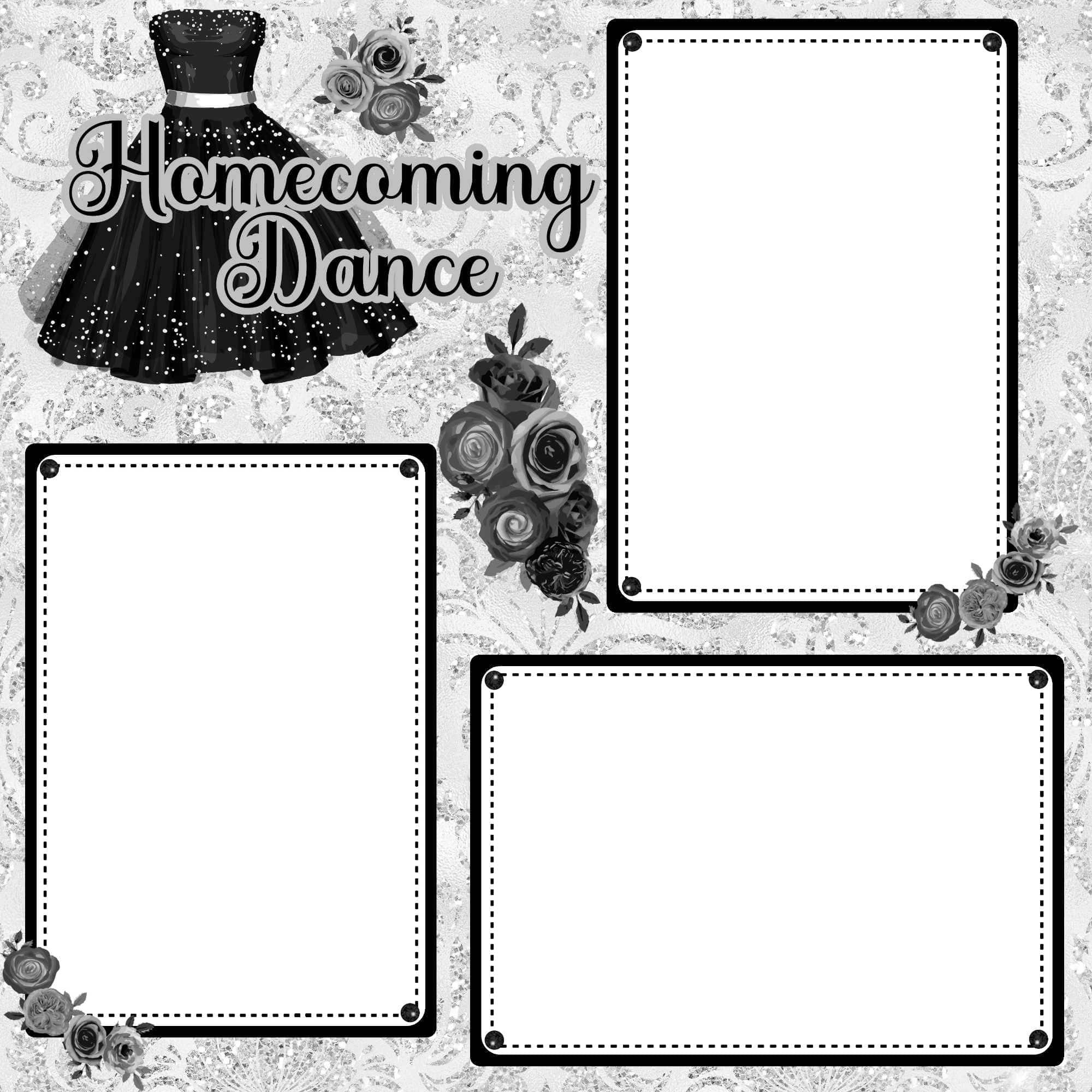 Homecoming Dance (2) - 12 x 12 Premade, Printed Scrapbook Pages by SSC Designs - Scrapbook Supply Companies