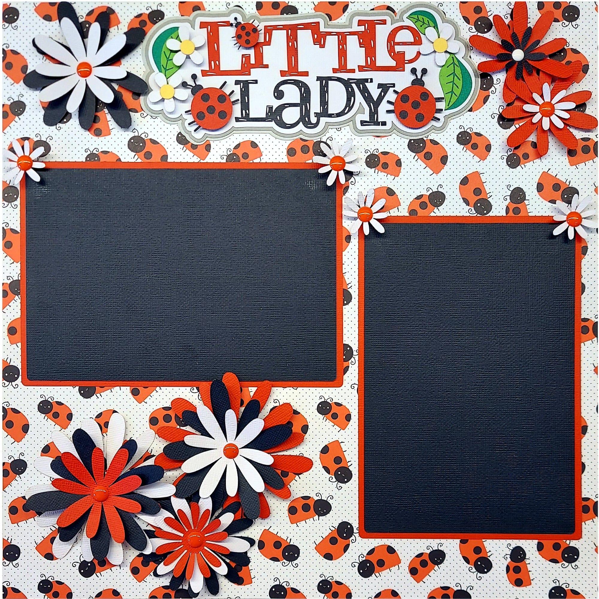 Little Lady Bug Collection Pre-Made Embellished Two-Page 12 x 12 Scrapbook Premade by SSC Laser Designs - Scrapbook Supply Companies