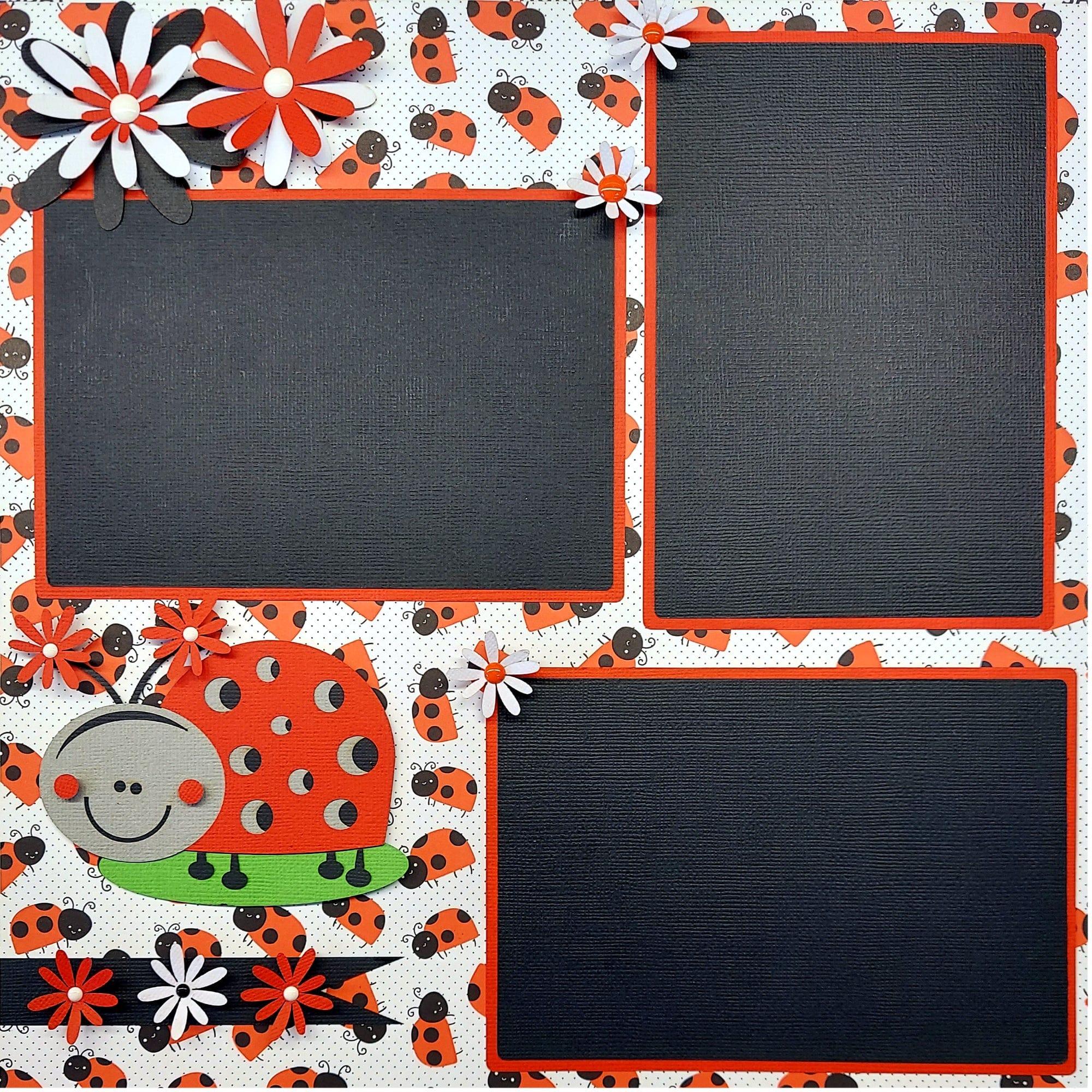 Little Lady Bug Collection Pre-Made Embellished Two-Page 12 x 12 Scrapbook Premade by SSC Laser Designs - Scrapbook Supply Companies