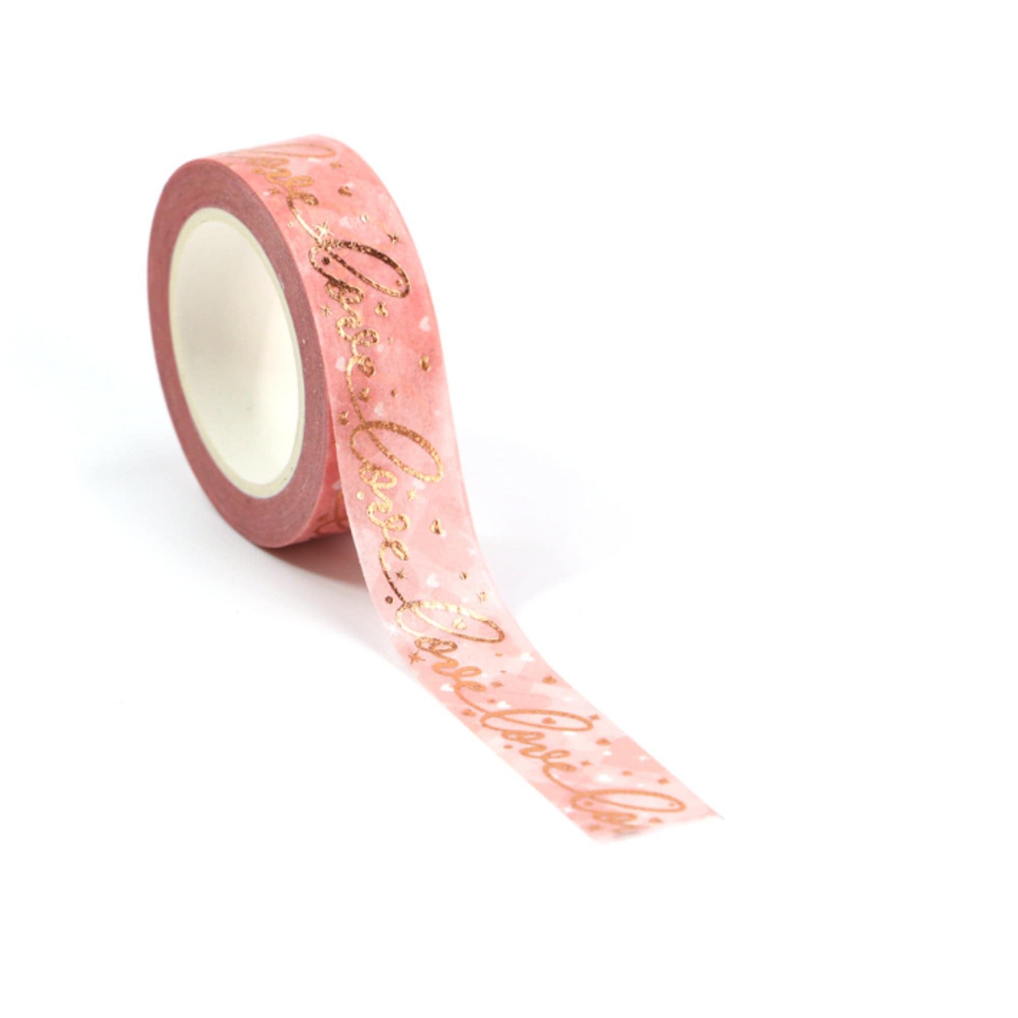 TW Collection Love Gold Foiled Washi Tape by SSC Designs - 15mm x 21 Feet - Scrapbook Supply Companies