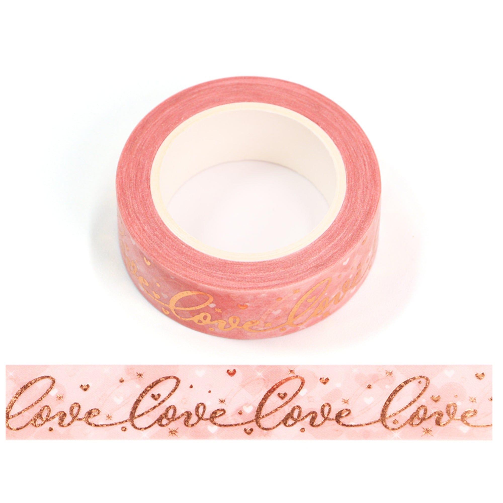 TW Collection Love Gold Foiled Washi Tape by SSC Designs - 15mm x 21 Feet - Scrapbook Supply Companies