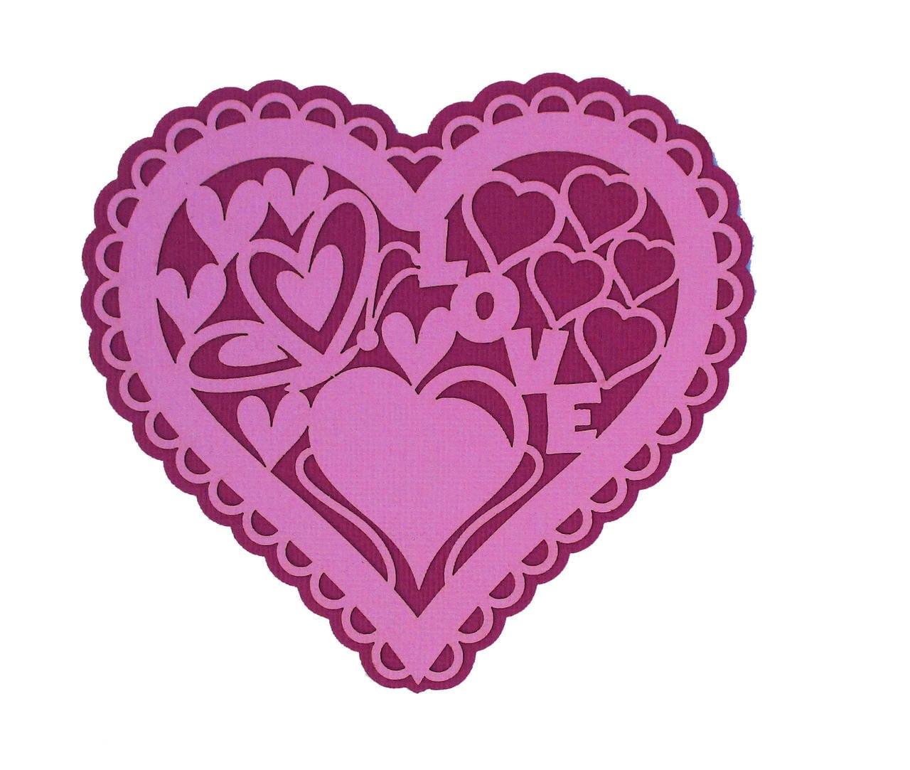 Love Lace 5 x 5 Laser Cut Scrapbook Embellishment by SSC Laser Designs