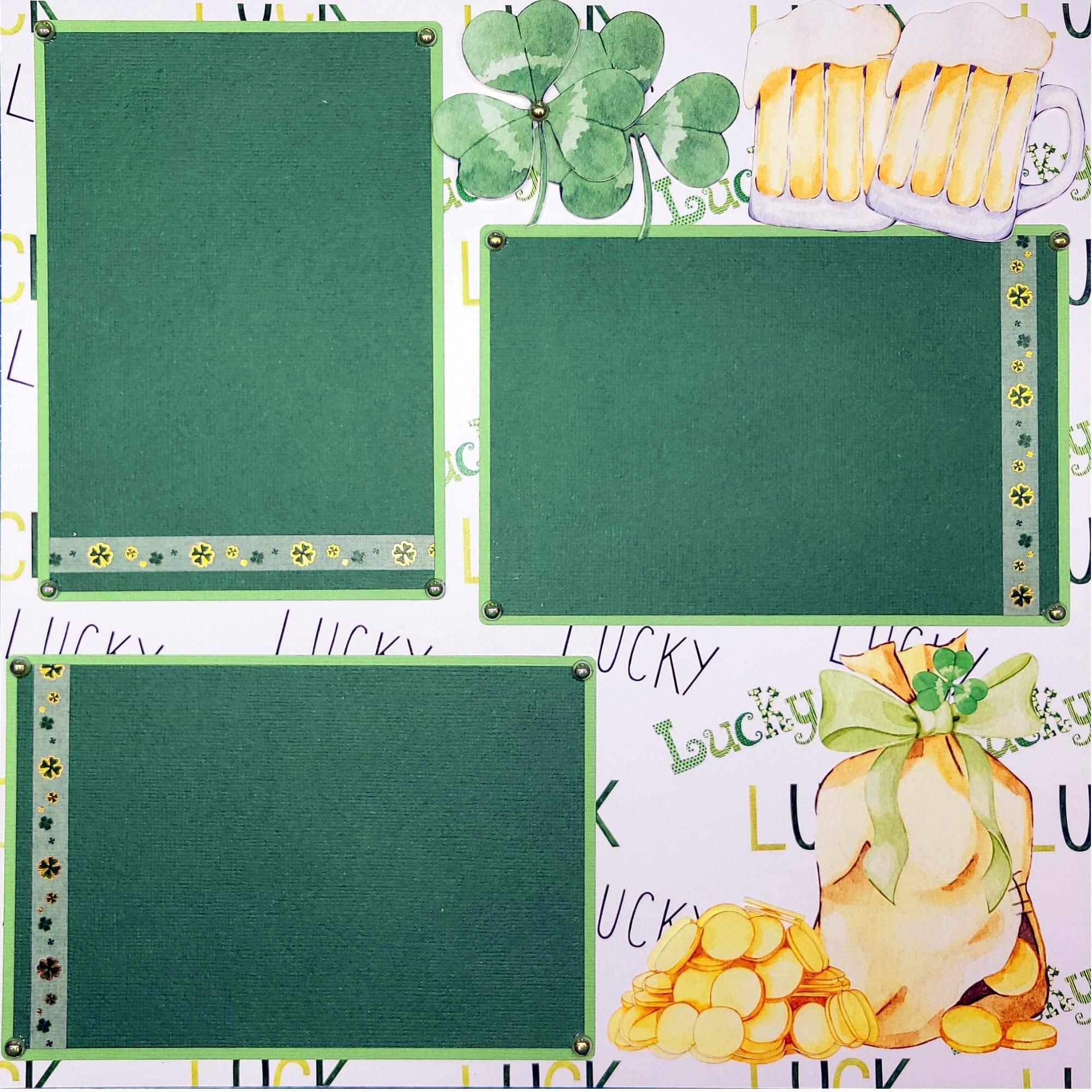 Lucky Leprechauns 2 - 12 x 12 Pages, Fully-Assembled & Hand-Embellished 3D Scrapbook Premade by SSC Designs - Scrapbook Supply Companies