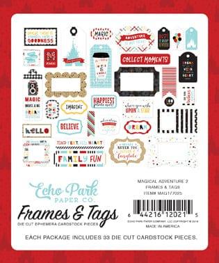 Magical Adventure 2 Collection 5 x 5 Frames & Tags Die Cut Scrapbook Embellishments by Echo Park Paper - Scrapbook Supply Companies