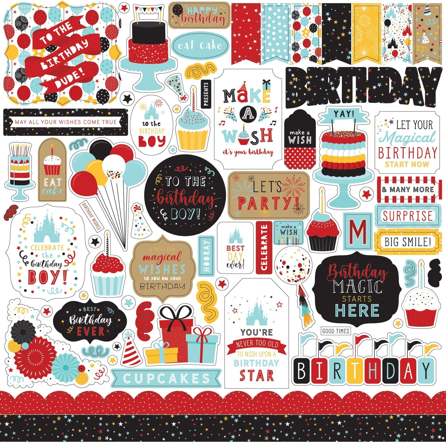 Magical Birthday Boy Collection 12 x 12 Scrapbook Sticker Sheet by Echo Park Paper - Scrapbook Supply Companies