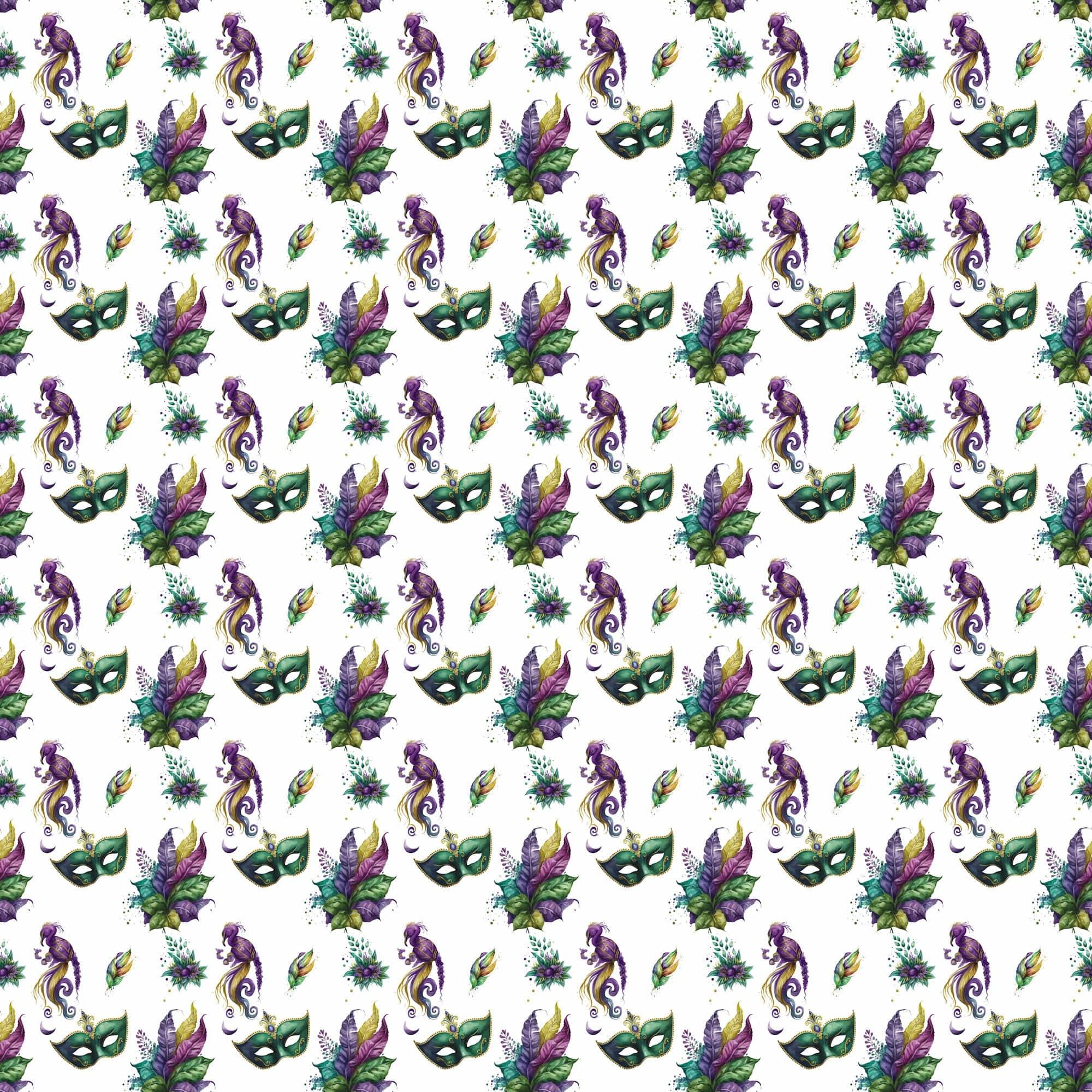Mardi Gras Collection King Cake 12 x 12 Double-Sided Scrapbook Paper by SSC Designs - Scrapbook Supply Companies