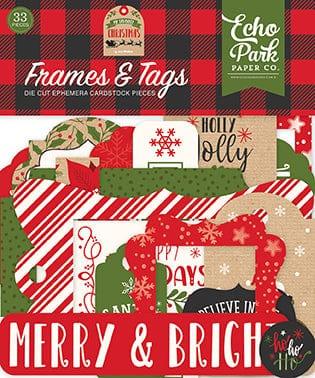 My Favorite Christmas Collection 5 x 5 Frames & Tags Die Cut Scrapbook Embellishments by Echo Park Paper - Scrapbook Supply Companies