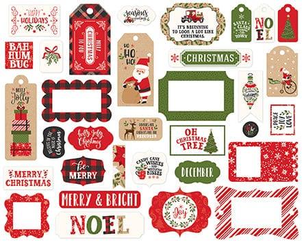 My Favorite Christmas Collection 5 x 5 Frames & Tags Die Cut Scrapbook Embellishments by Echo Park Paper - Scrapbook Supply Companies