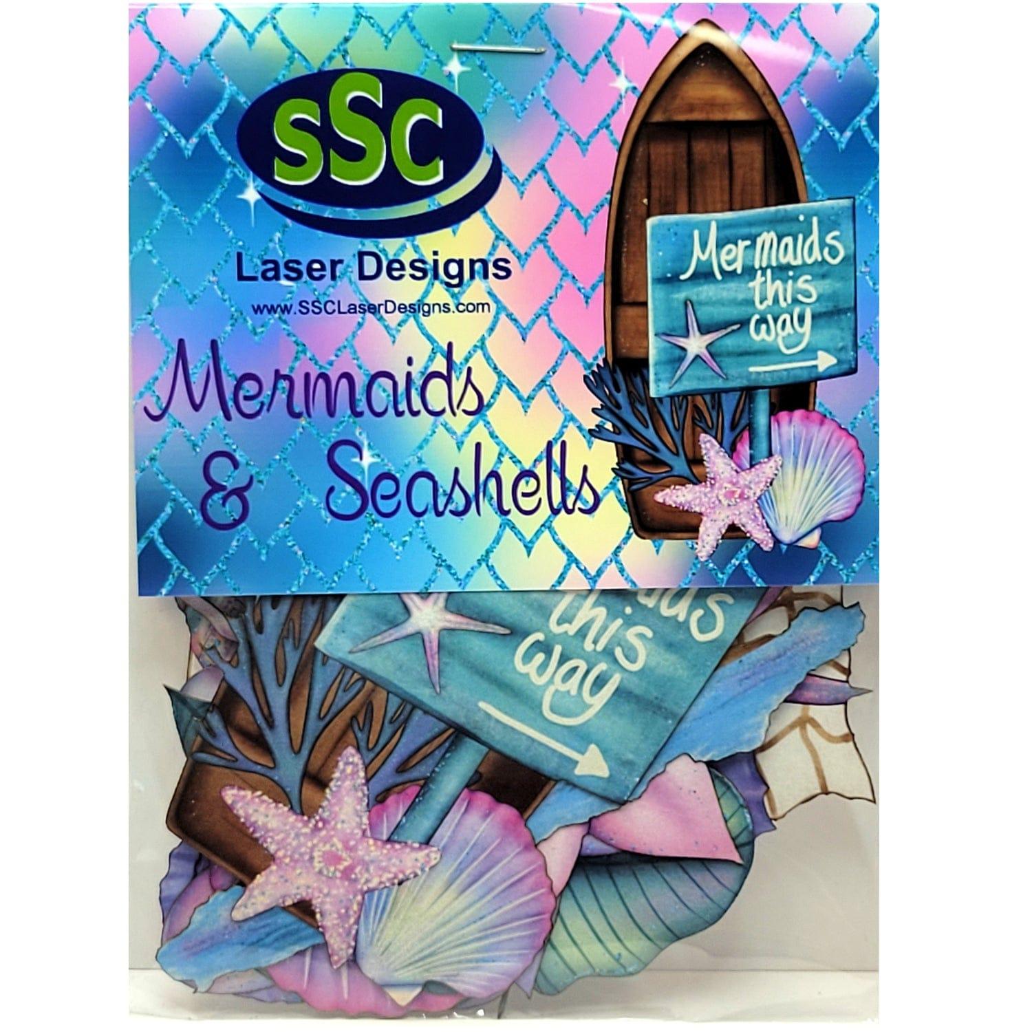 Gaynor Carradice's Mermaids & Seashells Collection Laser Cut Ephemera Embellishments by SSC Designs