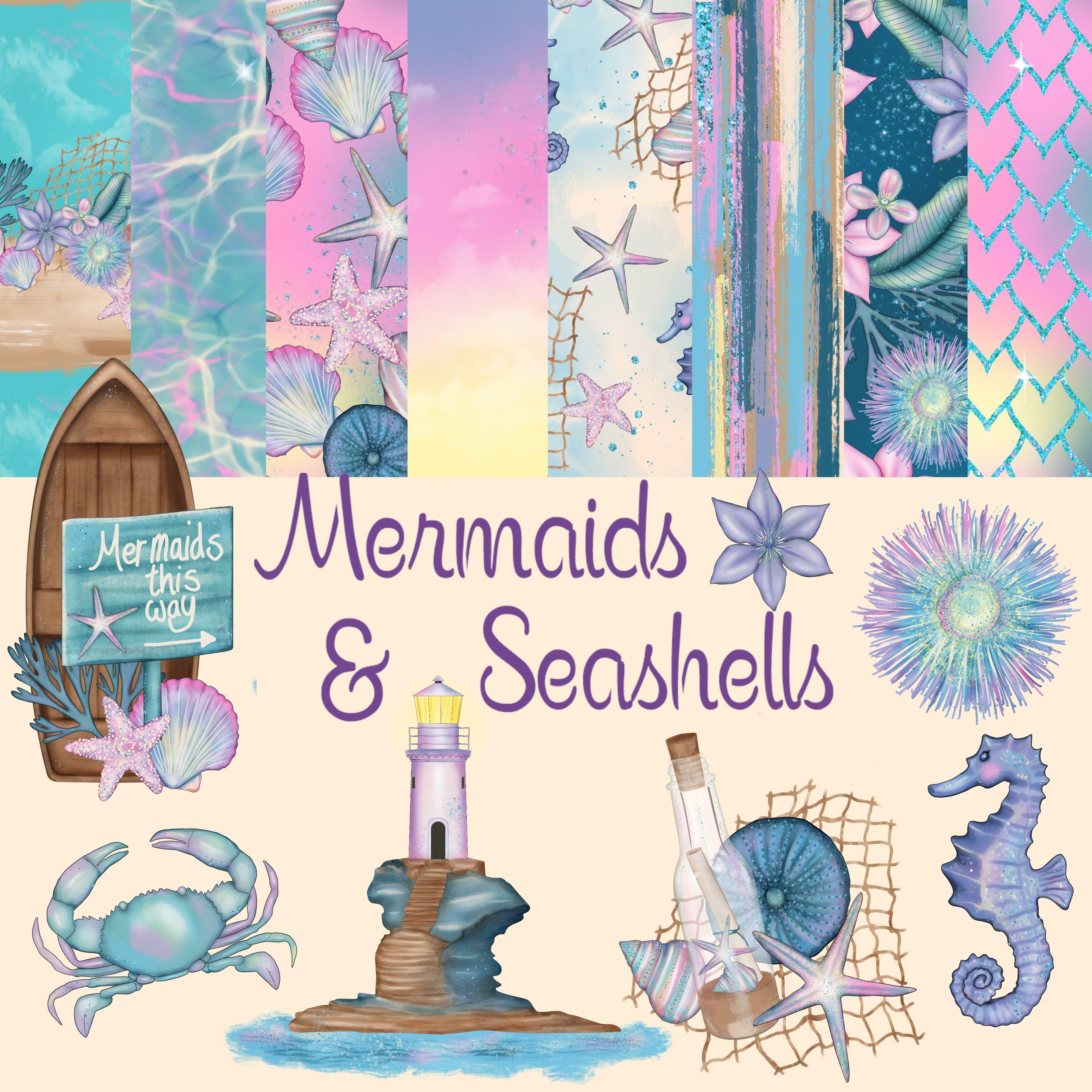 Mermaids & Seashells 12 x 12 Scrapbook Paper & Ephemera Kit by SSC Designs